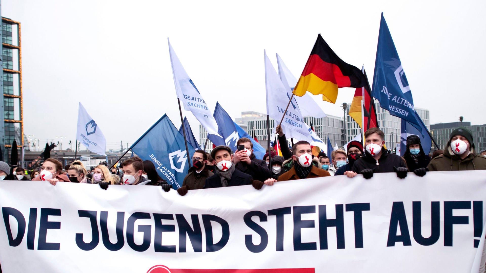 Demonstration der "Jungen Alternative" 2021: Die Jugendorganisation der AfD gilt als extrem rechts.