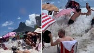 Mini-Tsunami: Welle reißt Badegäste ins Meer