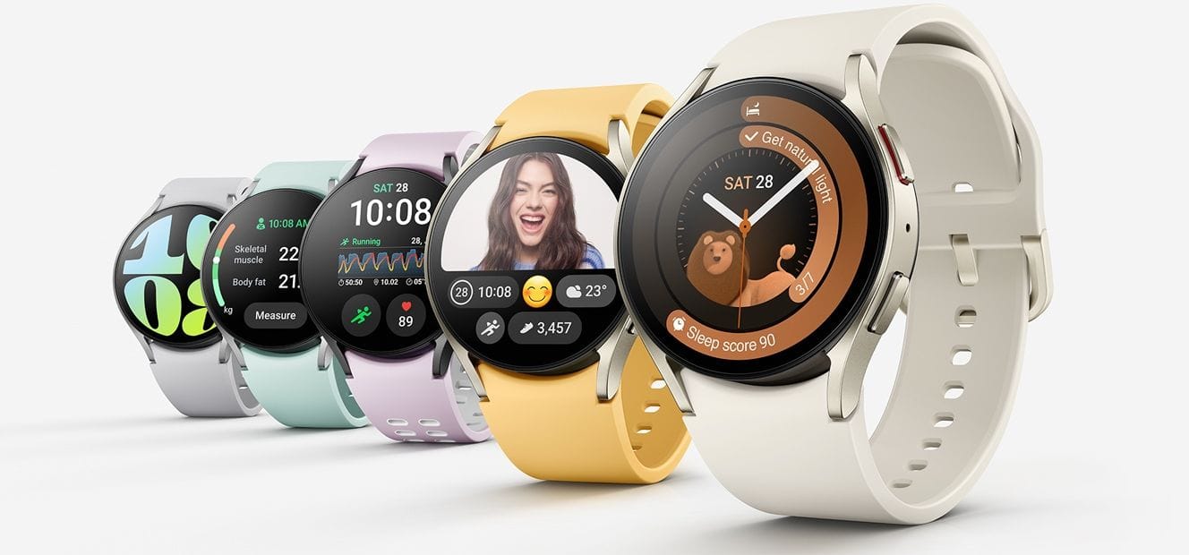 Ziffernblatt und Armband der Watch6 lassen sich individualisieren. Mit der Watch6 Classic steht außerdem ein alternatives Design zur Wahl. Ziffernblatt und Armband der Watch6 lassen sich individualisieren. Mit der Watch6 Classic steht außerdem ein alternatives Design zur Wahl.