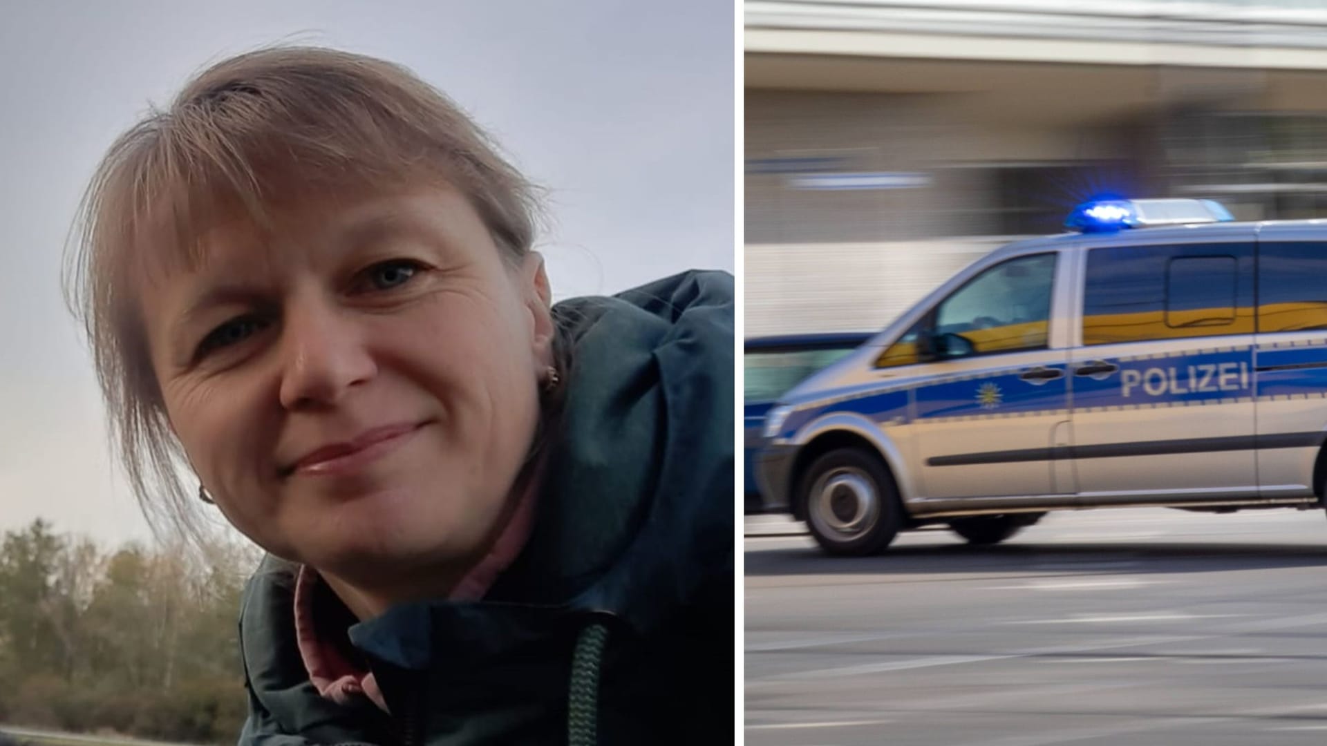 Vermisste Yvonne B. und ein Polizeiwagen (Montage): Die 44-Jährige wird vermisst.