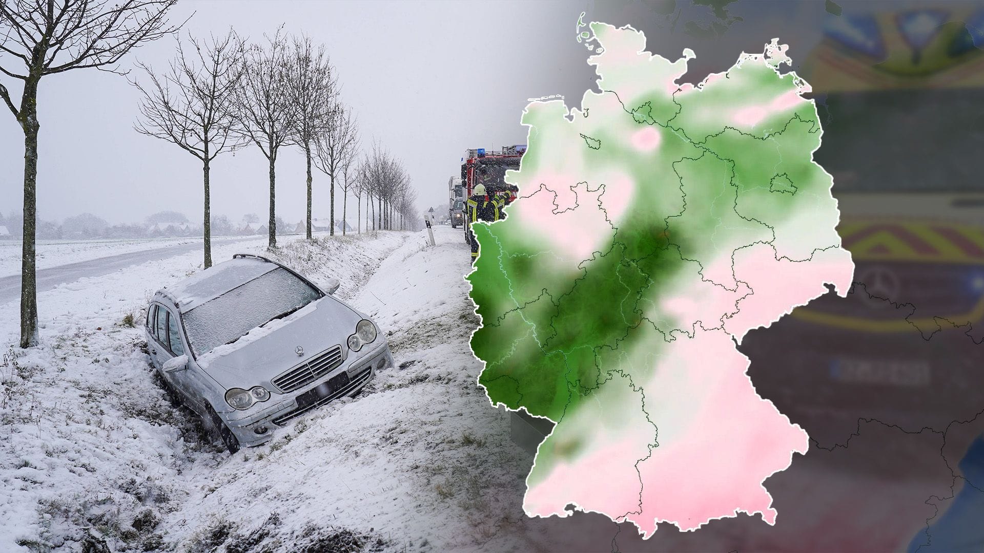 Schnee, Klima, Winter, Eis, Glätte, Karte, Wetter