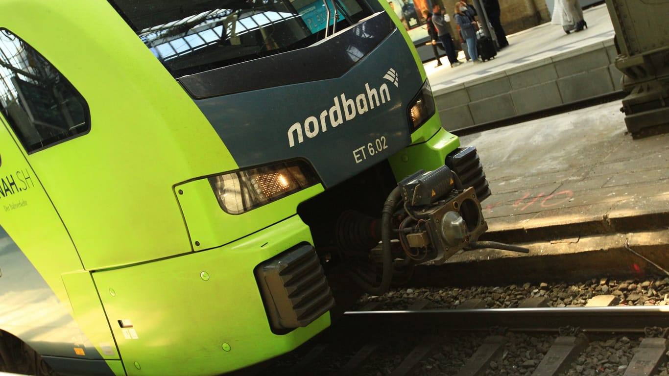 Ein Zug der Nordbahn Eisenbahngesellschaft steht im Hauptbahnhof Hamburg (Symbolfoto): Am Bahnhof Herzhorn hat ein aggressiver Reisender einen Zugbegleiter auf die Gleise geschubst.