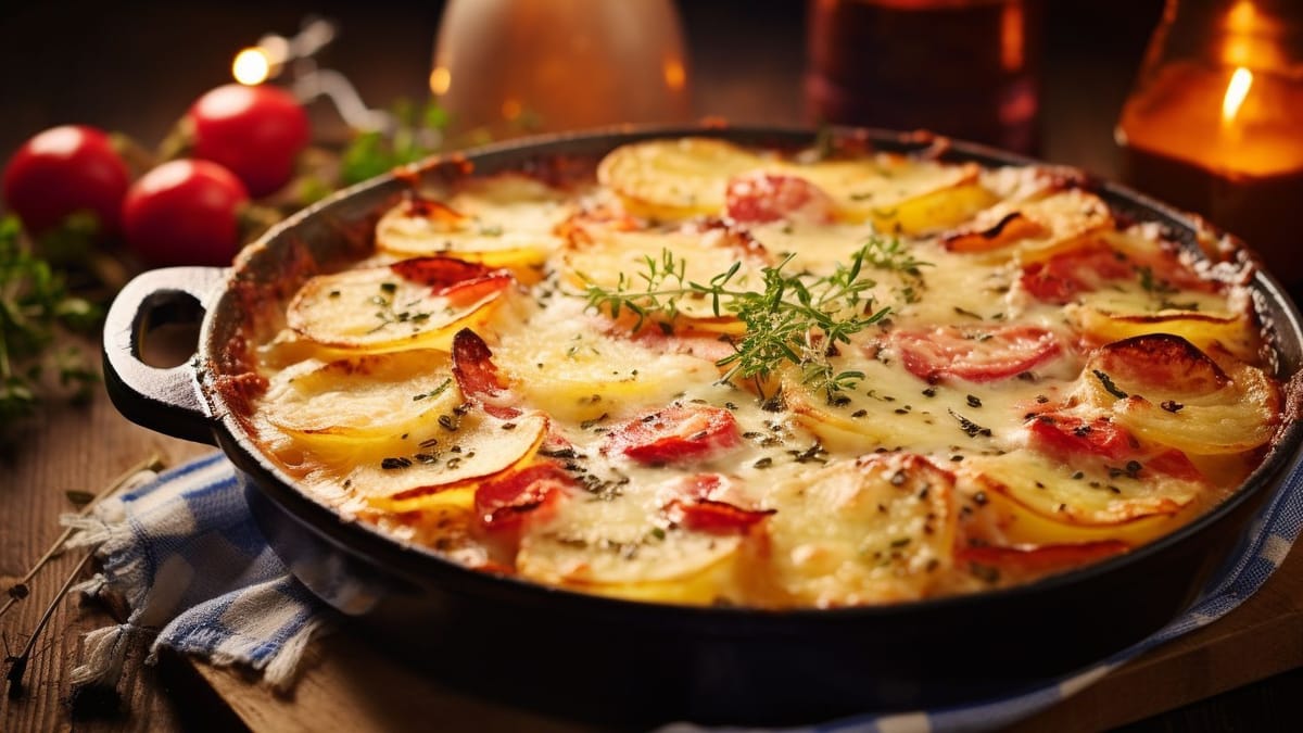 Kartoffelgratin mit Schinken – einfach und köstlich | Rezept