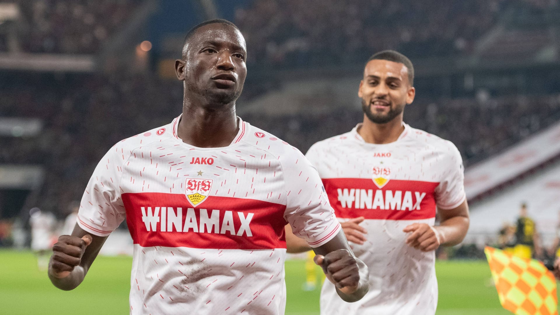 Tor zum 2:1 durch Serhou Guirassy: Der VfB-Stürmer traf direkt bei seinem Comeback. Tor zum 2:1 durch Serhou Guirassy: Der VfB-Stürmer traf direkt bei seinem Comeback.