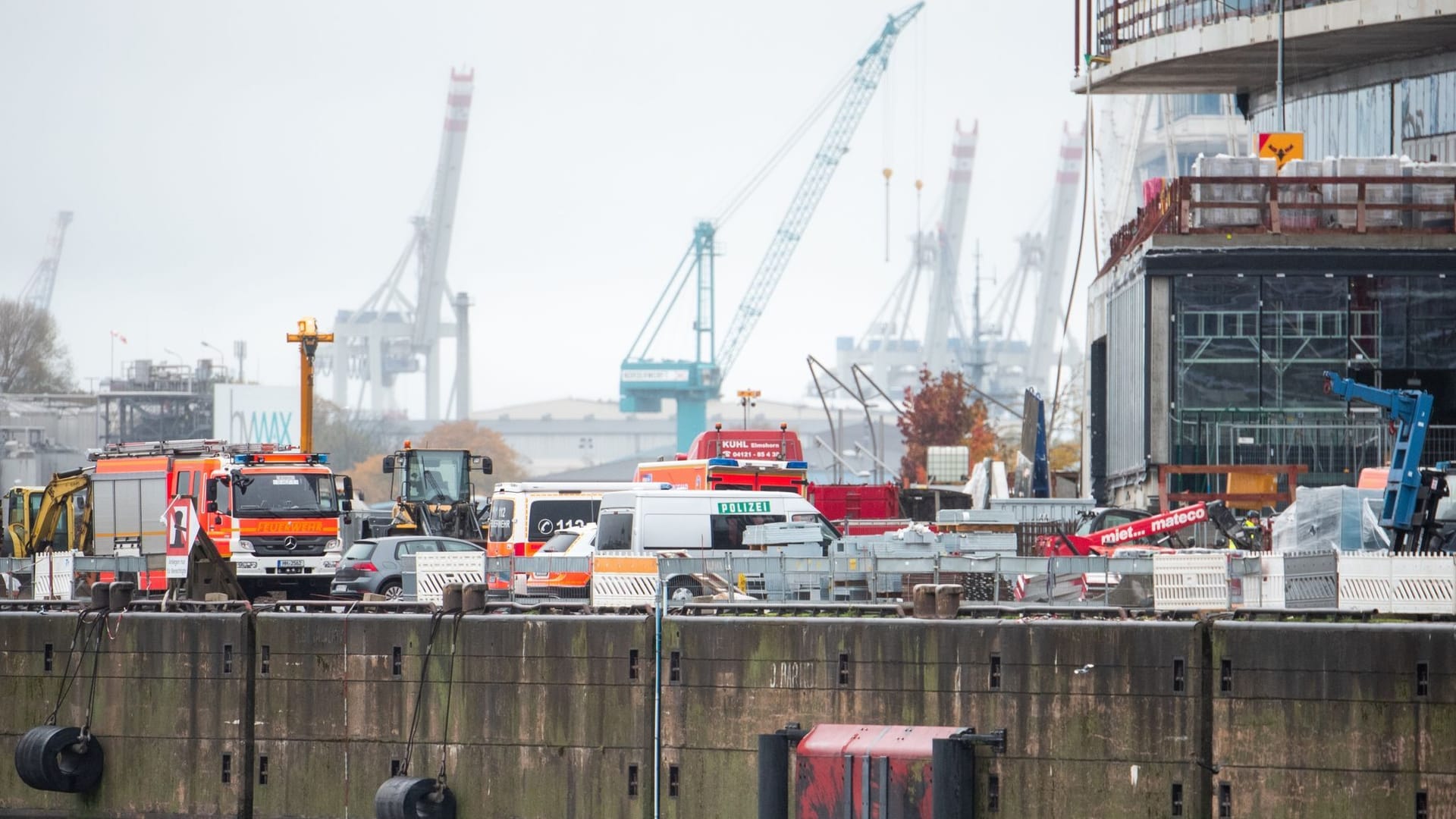 Nach Unfall auf Hamburger Baustelle in Hafencity
