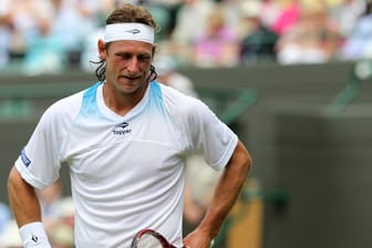 David Nalbandian während eines Spiels in Wimbledon 2012.