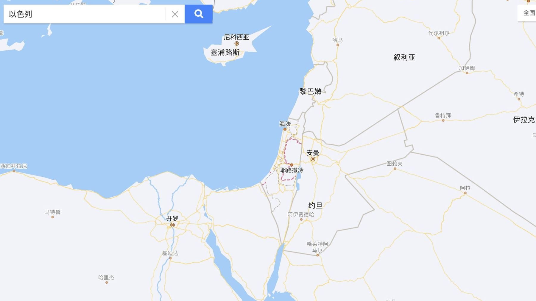 Chinas Internetriesen löschen Israel von Landkarten