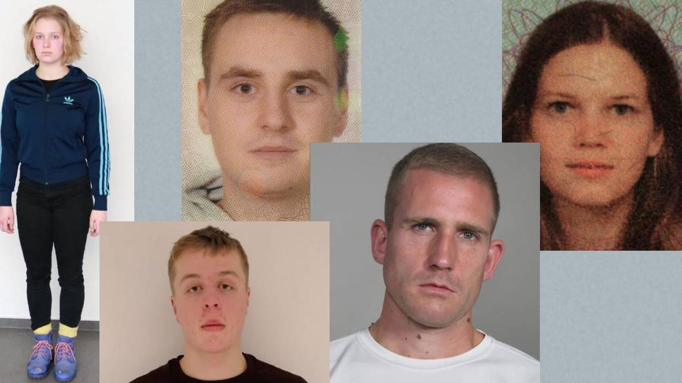Diese Fahndungsfotos veröffentlichte die ungarische Polizei bereits. Die Beamten suchen nach Nele Aschoff (21), Moritz Schroeter (21), Johann Guntermann, Paul Müntnich (26) und Emilie Dieckmann (21) (v.l.n.r.).