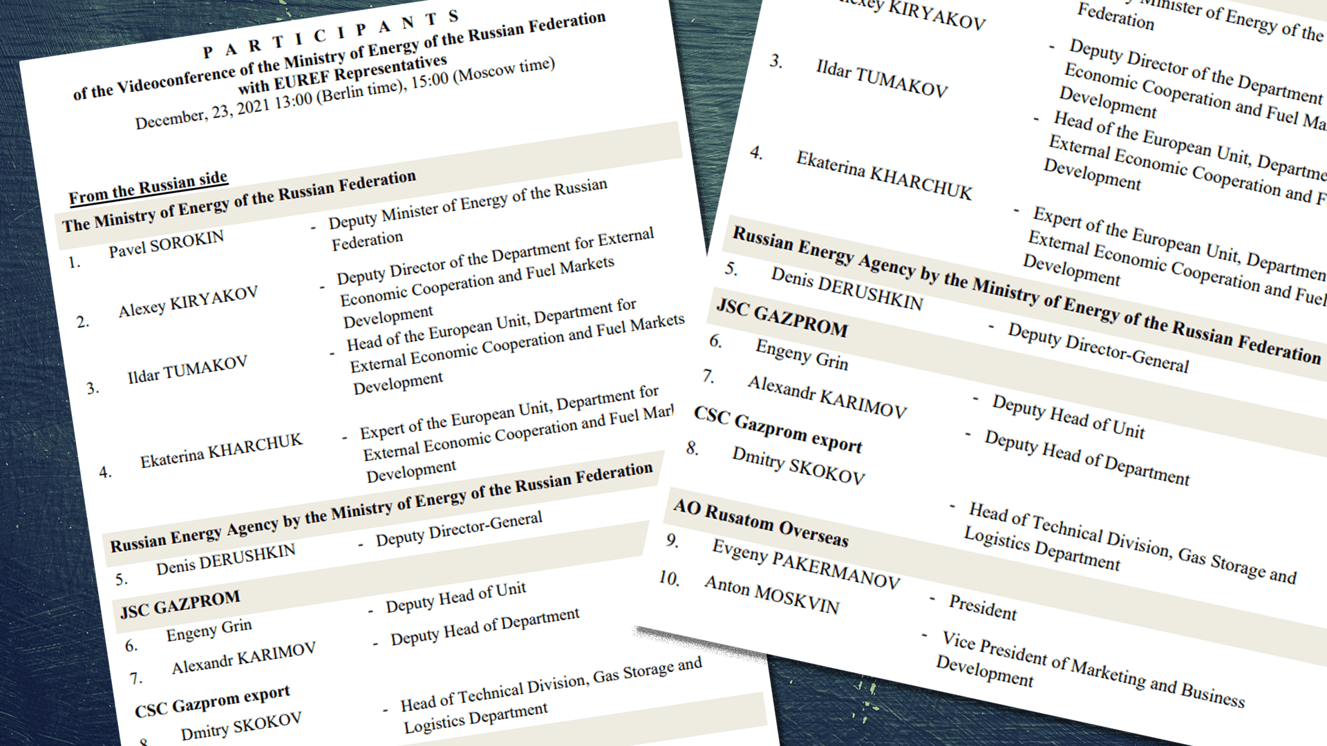 Auszug aus einer Einladung an das Landeswirtschaftsministerium.