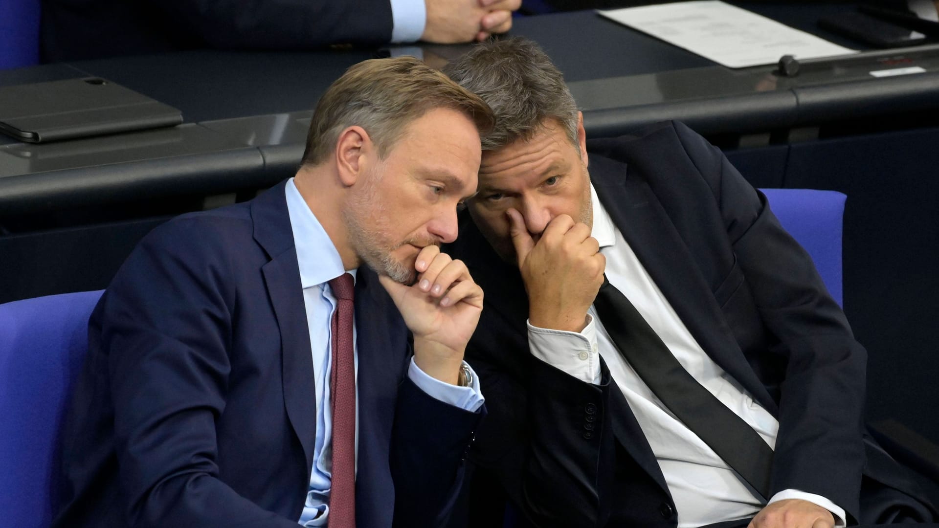 Berlin: Christian Lindner und Robert Habeck im Bundestag.