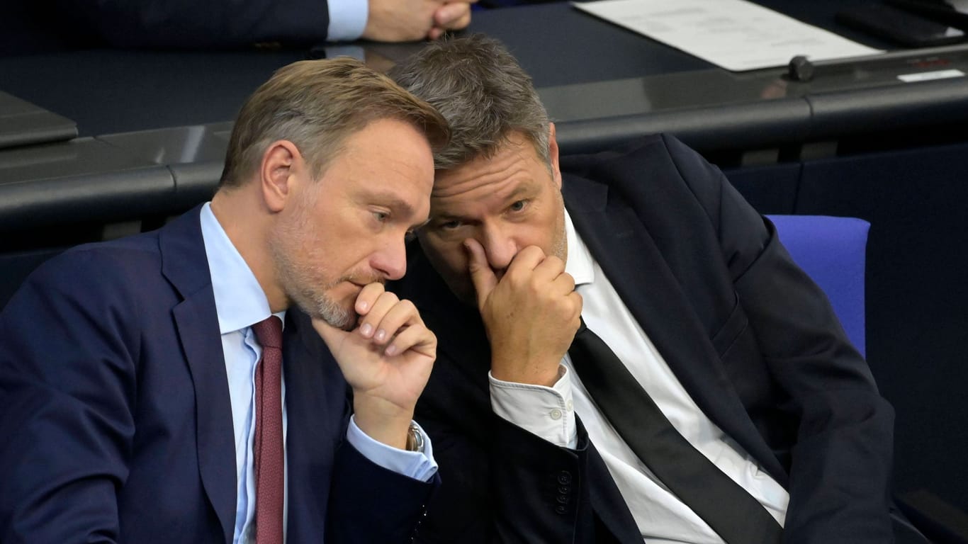 Berlin: Christian Lindner und Robert Habeck im Bundestag.