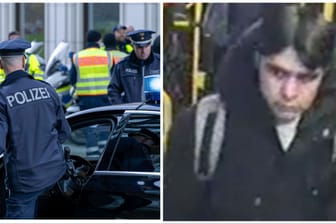 Berliner Polizisten und ein Tatverdächtiger: Dem Mann werden schwere Vorwürfe gemacht.