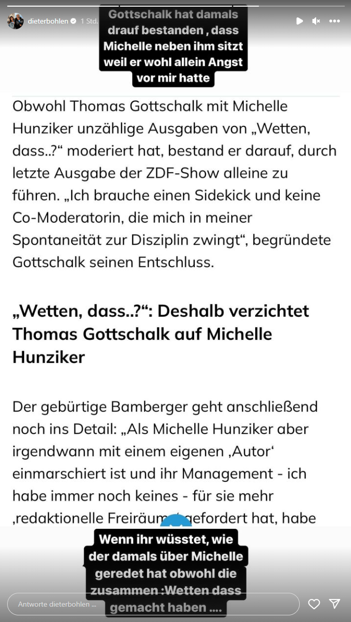 Dieter Bohlen reagiert auf Gottschalks Kritik.