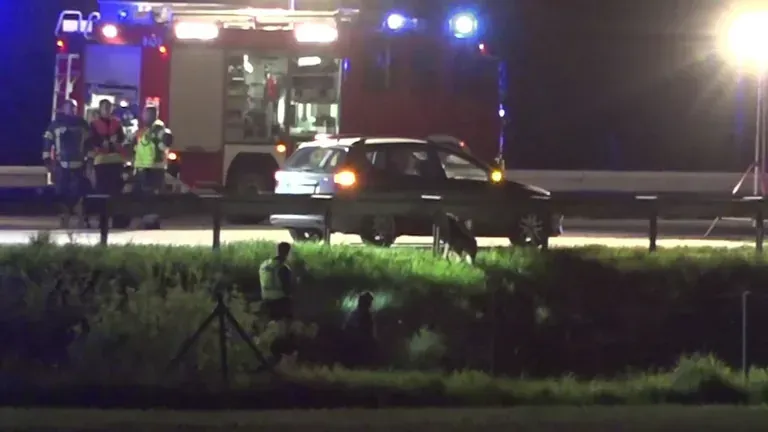 Auto auf dem Standstreifen auf der A9: Darin wurde die Leiche von Carolin G. gefunden.