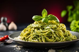 Basilikum-Pesto mit Nudeln