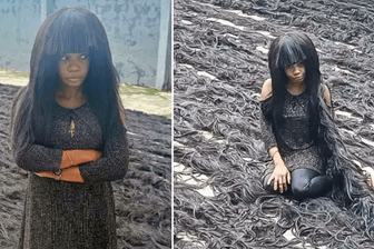Die Nigerianerin Helen Williams: Ihre Perücke hat den Guinness-Weltrekord für das längste Haarteil gebrochen.