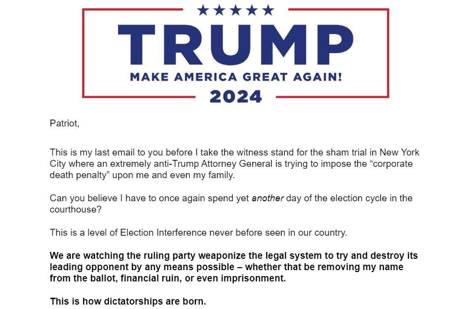 Wahlkampf-E-Mail von Donald Trump