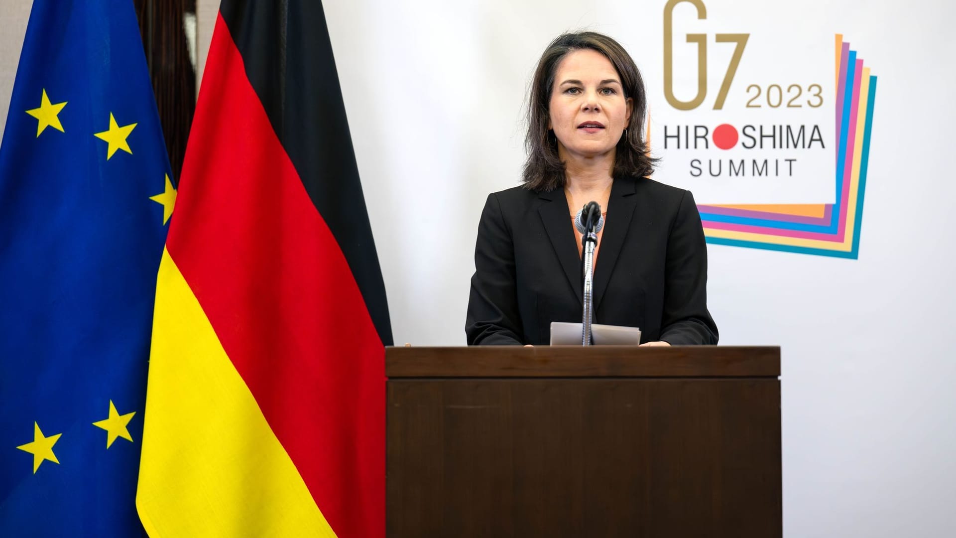 Tokio: Annalena Baerbock gibt nach der Abschlusserklärung der G7-Außenminister und Außenministerinnen eine Pressekonferenz.