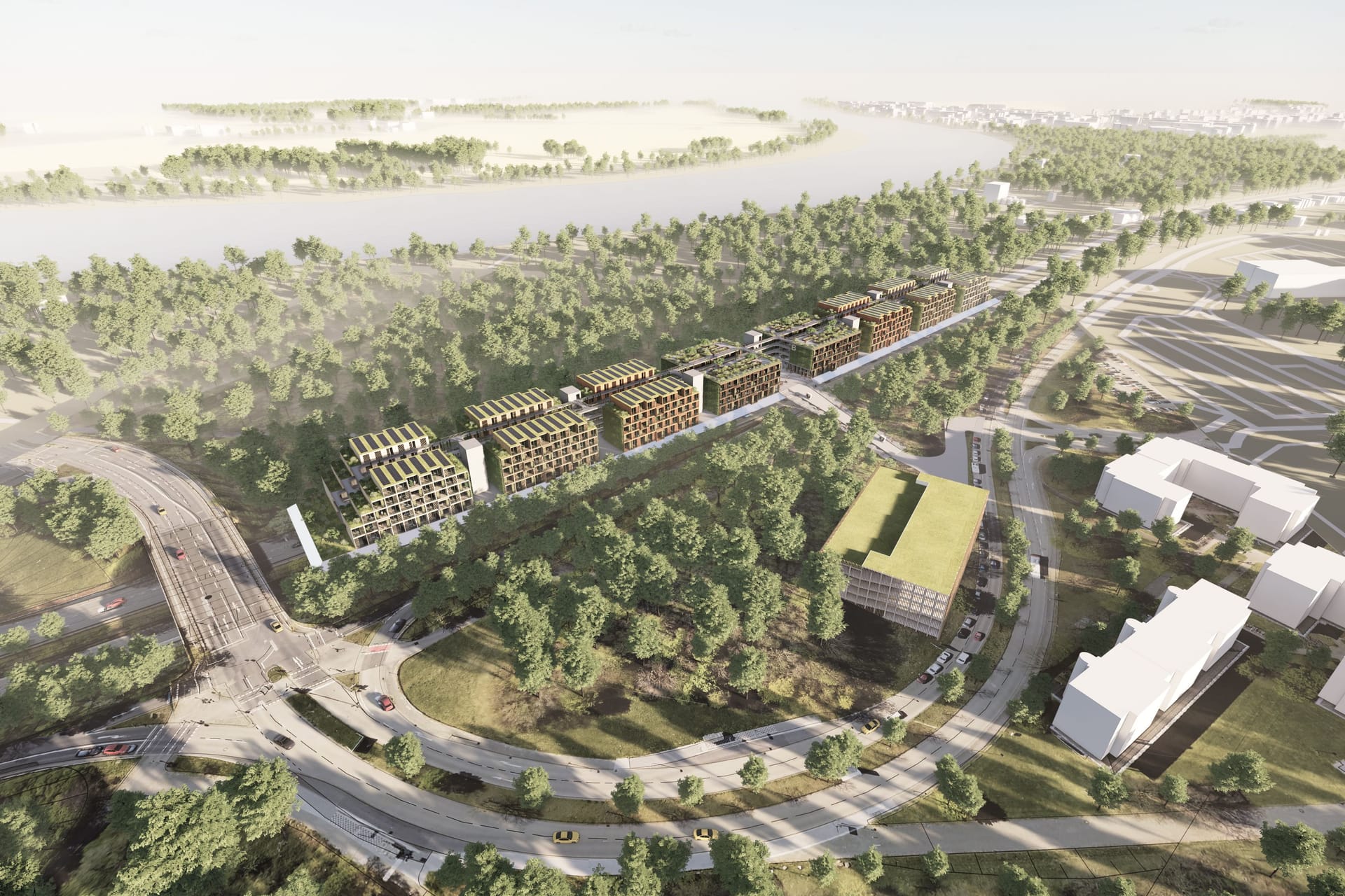 Rund 300 Wohneinheiten könnten durch eine Überbauung der Münchener Straße nördlich der Anschlussstelle Universität geschaffen werden.