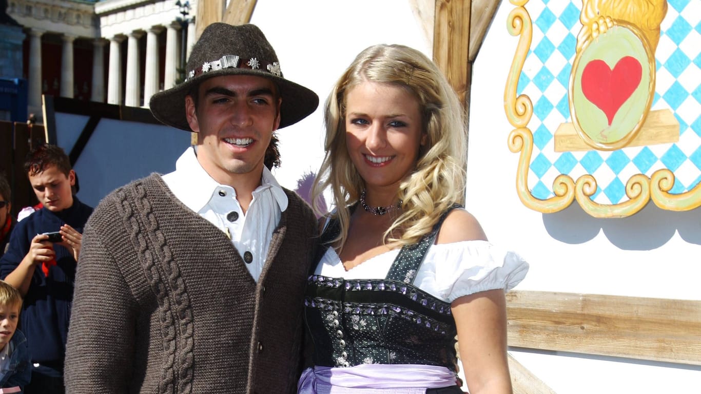 Philipp Lahm und Claudia Schattenberg zu Beginn ihrer Beziehung im Jahr 2008