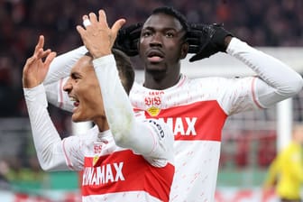 Jubel beim VfB: Stuttgart steht im Pokal-Viertelfinale.