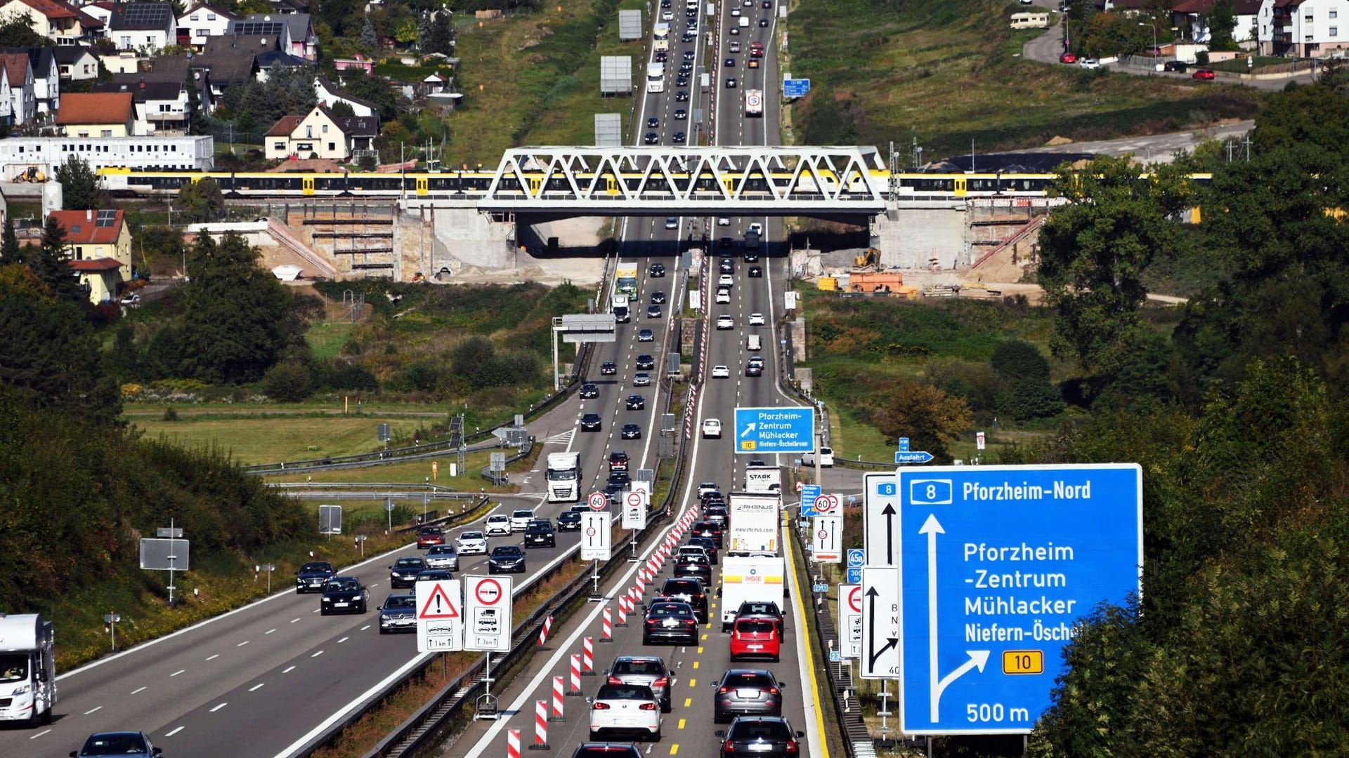 A8 bei Pforzheim Ost (Archivfoto): Die Strecke wird bald gesperrt.