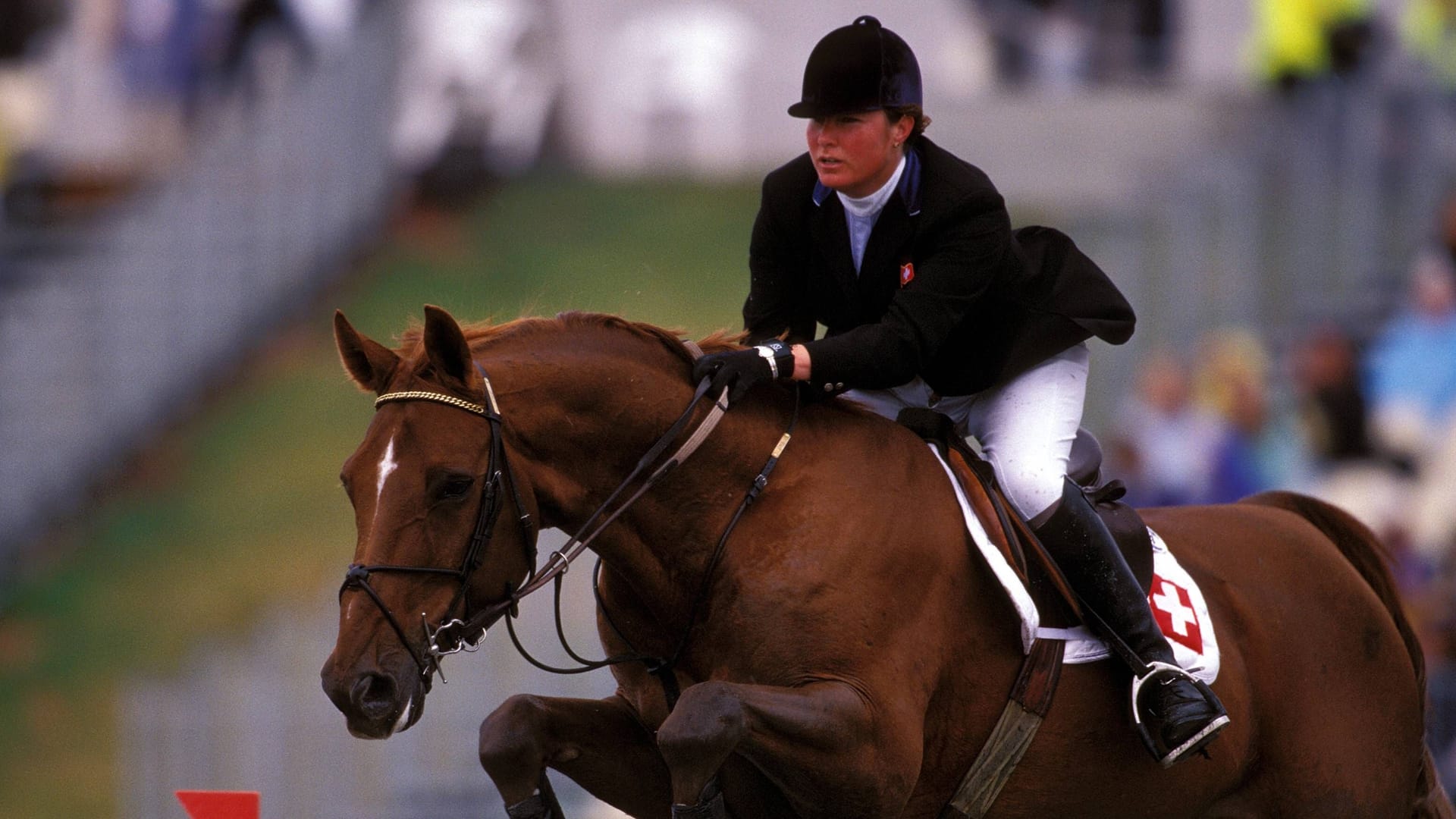 Sprung zu Silber: Lesley McNaught bei den Olympischen Spielen 2000 in Sydney.