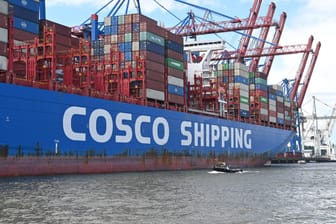 Ein Containerschiff von Cosco am HHLA Container-Terminal Tollerort: Verdi warnt vor Sozialdumping im Hamburger Hafen.