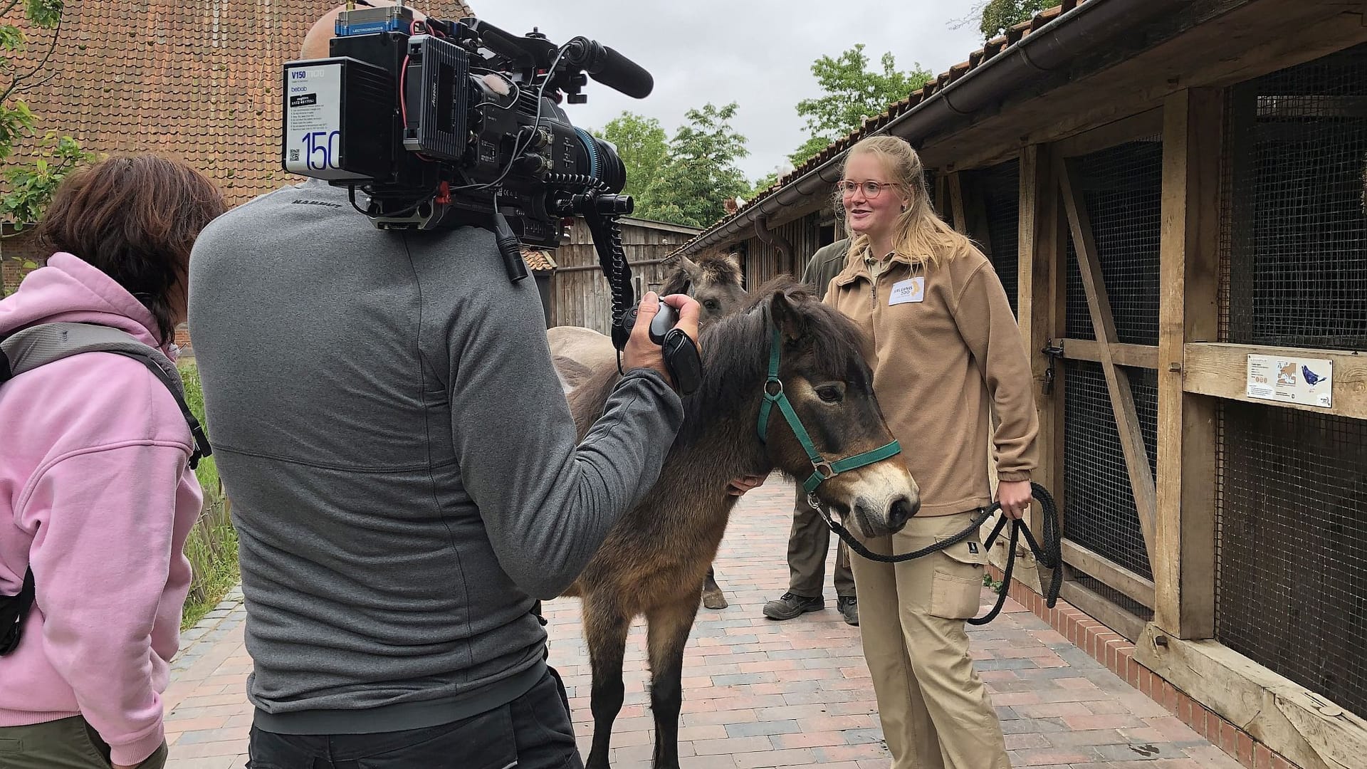 Tierpflegerin Antonia Prahl nimmt das TV-Team mit zu einem besonderen Spaziergang.