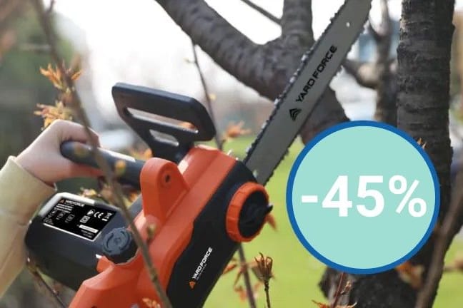 Aldi-Angebot: Sichern Sie sich die Elektro-Kettensäge von Yard Force für weniger als 60 Euro.