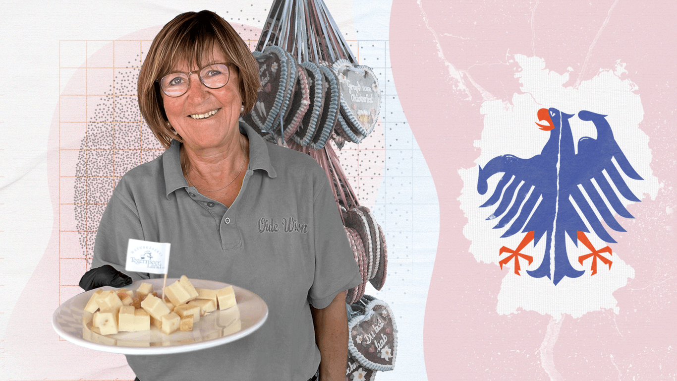 Rentnerin Margot Stefaniak: Sie verkauft Käse auf dem Oktoberfest in München.
