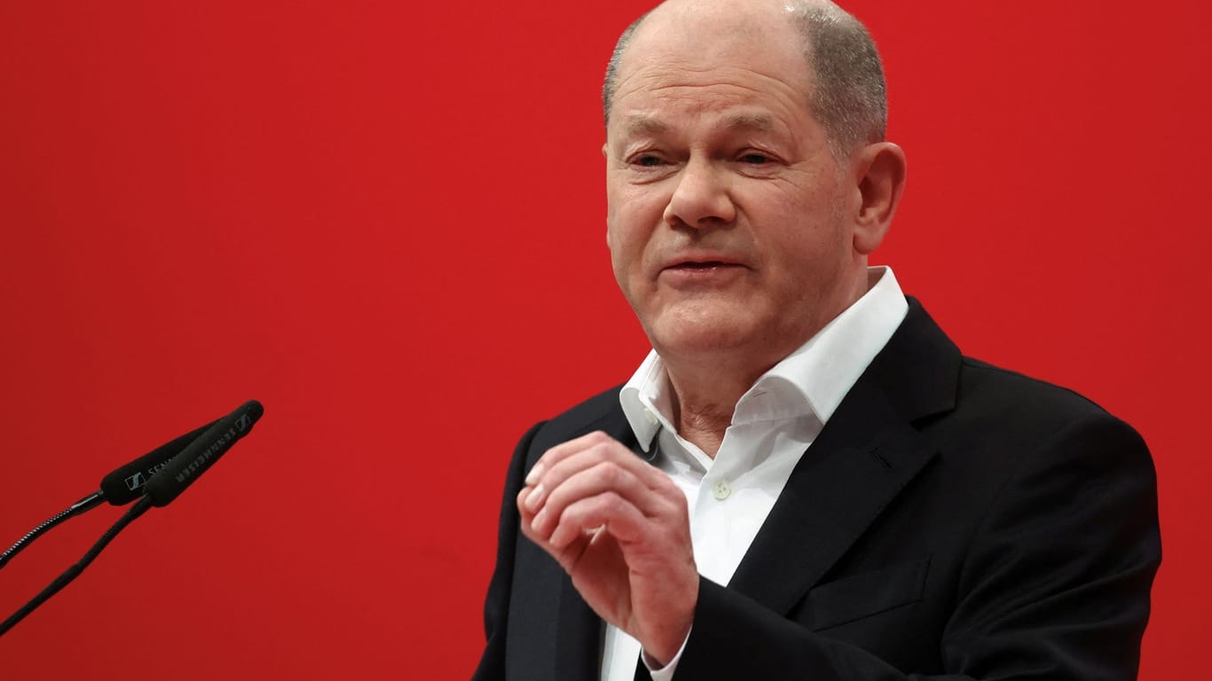 Olaf Scholz: Der Bundeskanzler hat auf dem Parteitag den Zusammenhalt der SPD verteidigt.