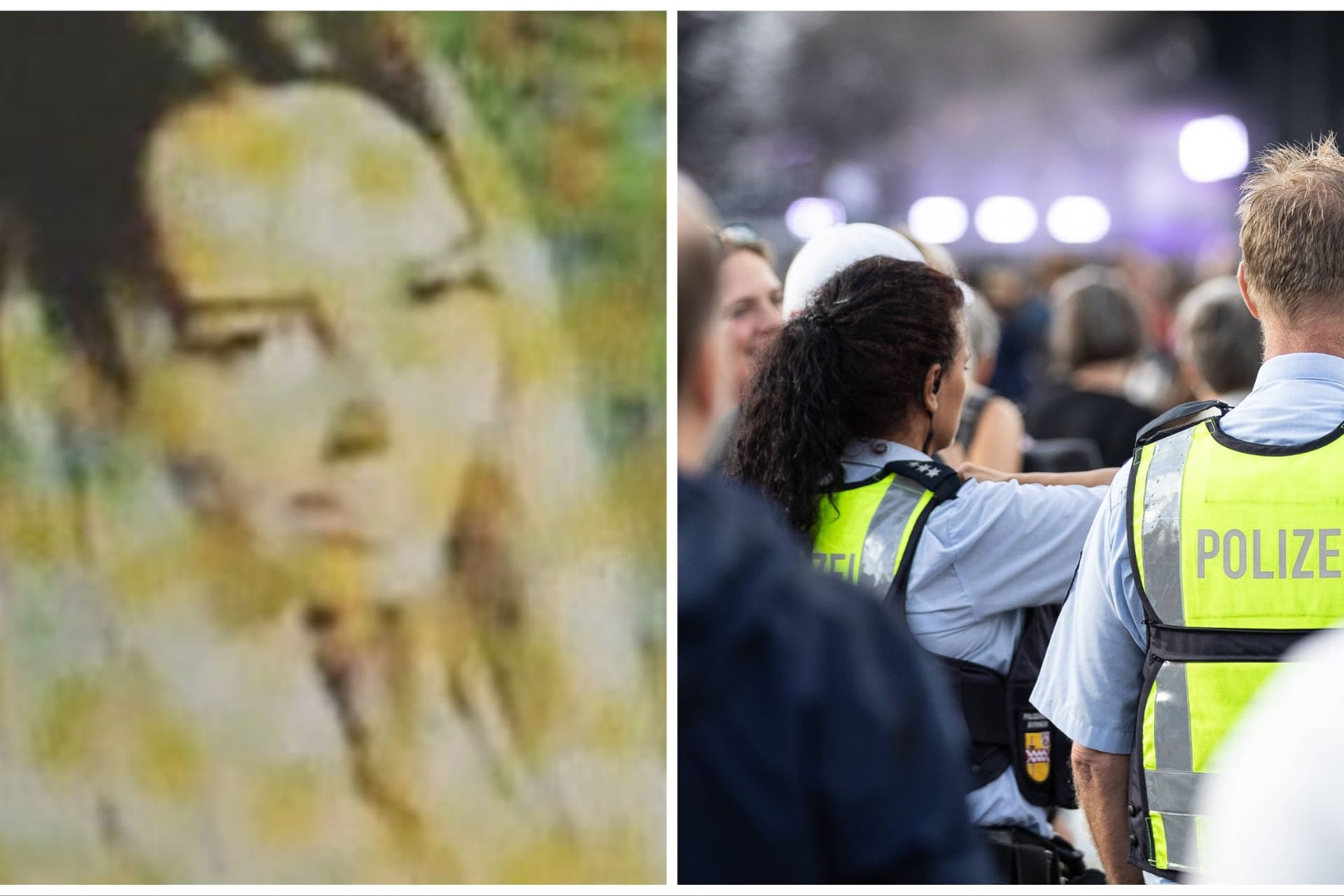 Gesuchte Frau und Polizisten in Bonn (Montage): Seit Anfang April ist die Blondine auf der Flucht.