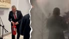 Grzegorz Braun löscht Kerzen eines jüdischen Chanukka-Leuchters