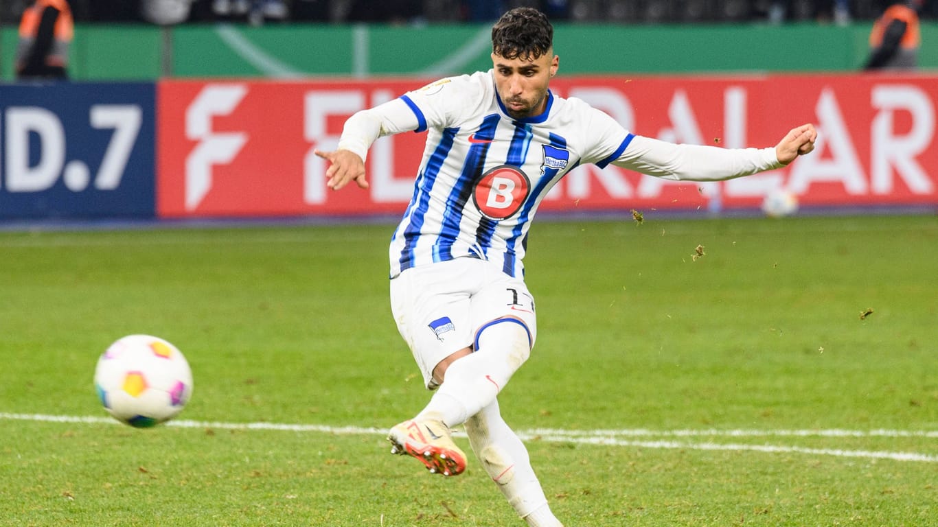 Nader El-Jindaoui: Er hat im DFB-Pokal das erste Mal für die erste Mannschaft von Hertha gespielt.