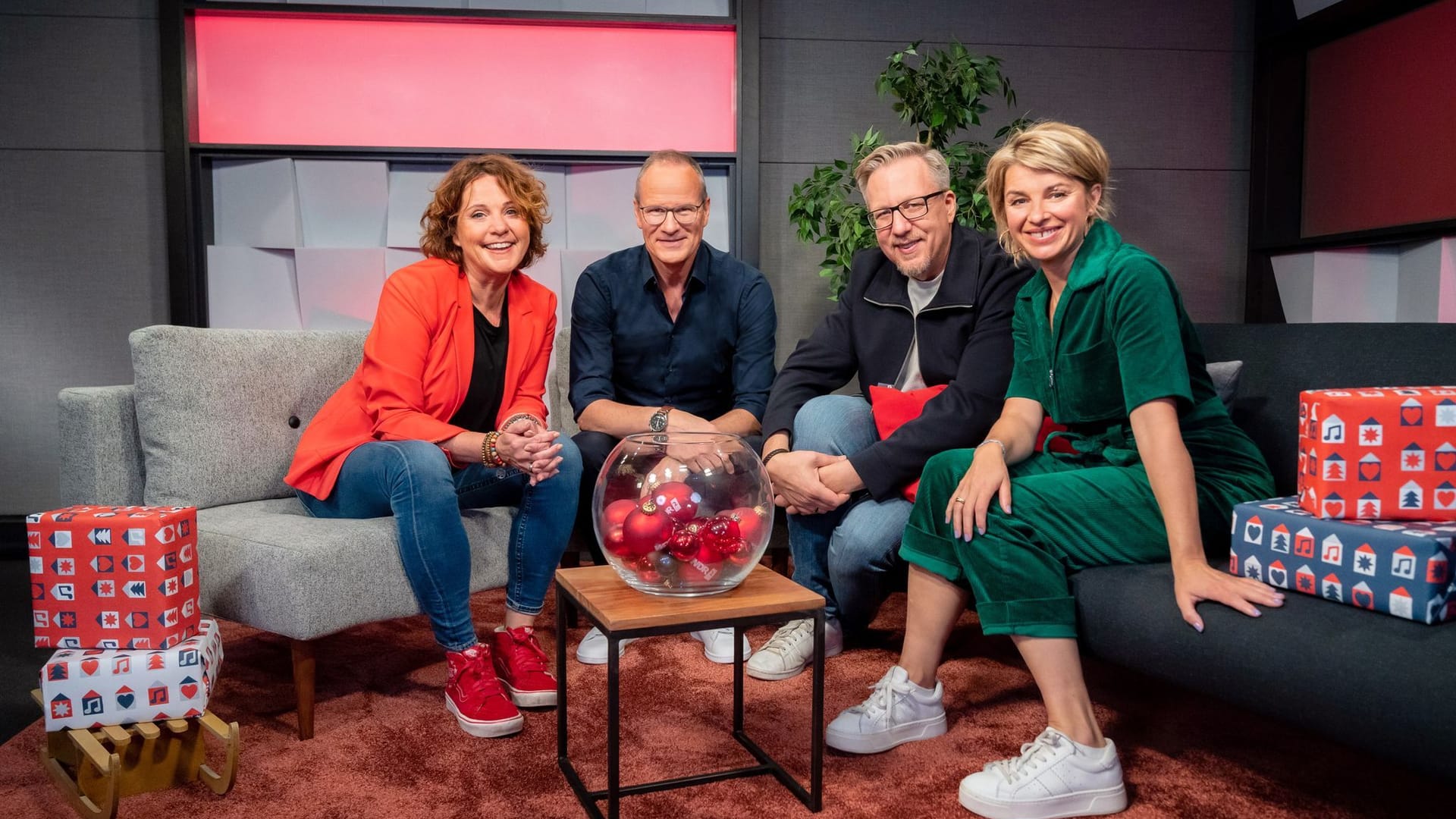 Das Moderatorenteam: Steffi Neu, Thomas Bug, Jan Malte Andresen und Sabine Heinrich.