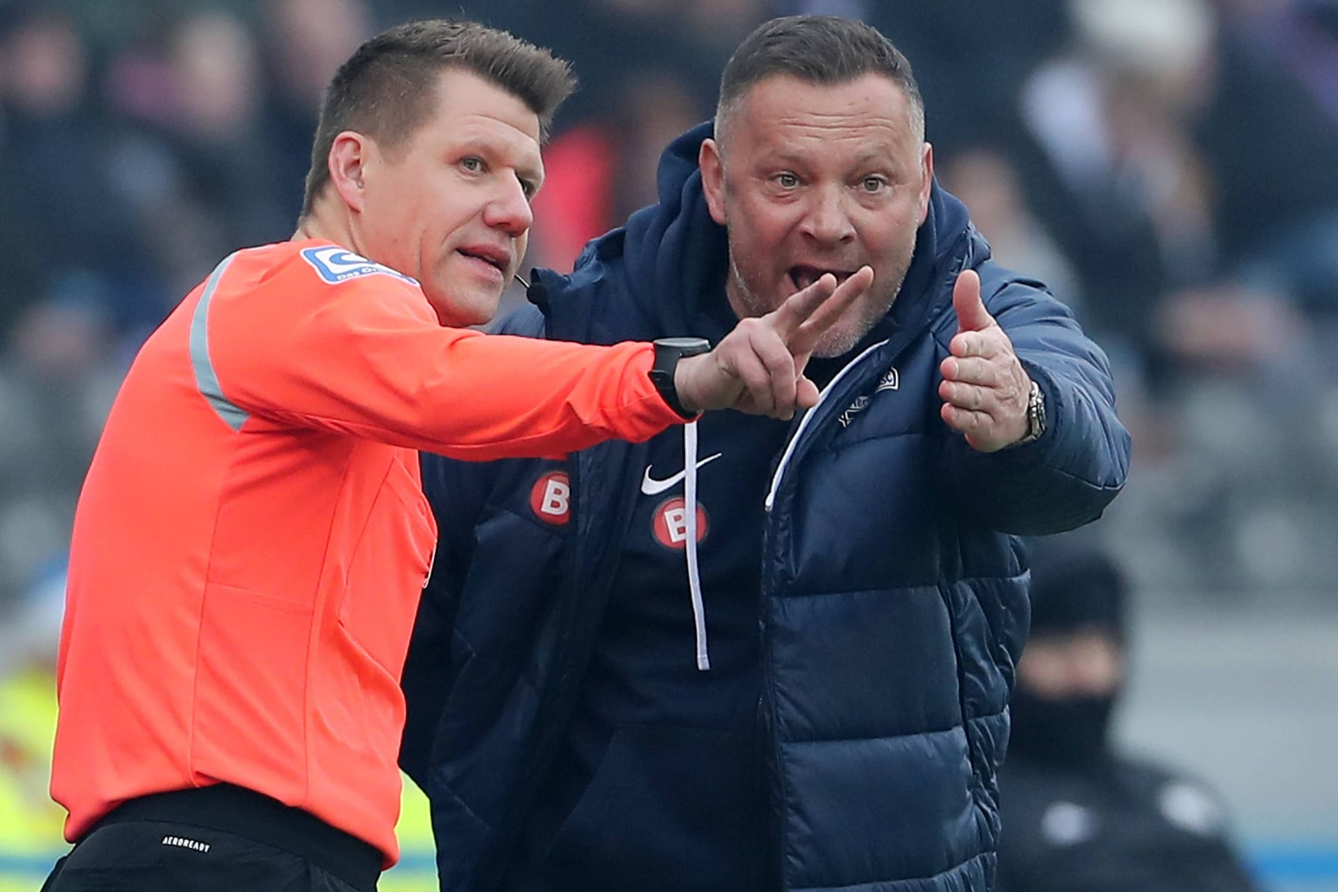 Patrick Ittrich (links) mit Hertha-Coach Pál Dárdai: Er erhielt eine Morddrohung.