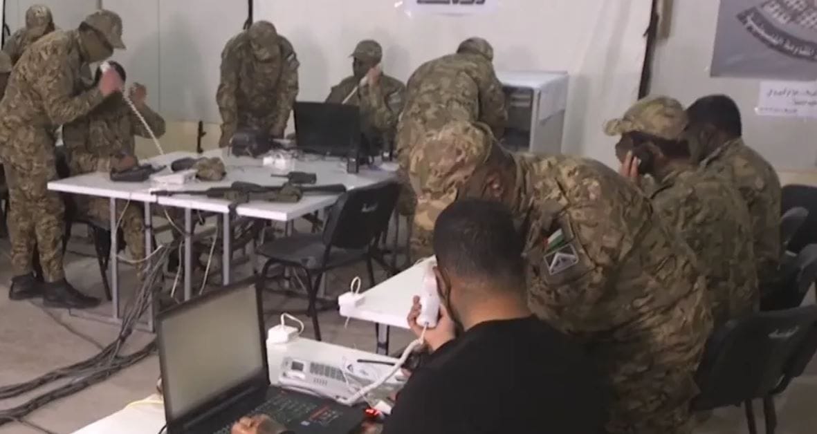 Kommandoraum der Hamas, Ausschnitt aus einem Propagandavideo.