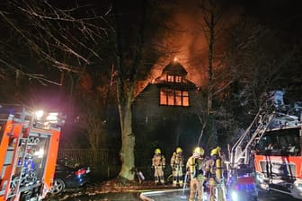 Der Einsatzort: Das Haus in komplett abgebrannt.