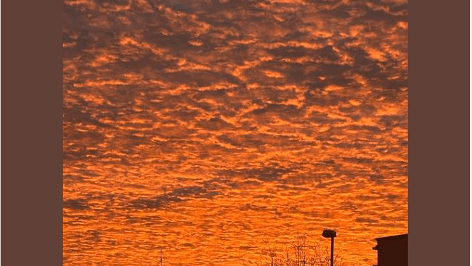 In Erlangen war der Himmel ebenfalls rot gefärbt.