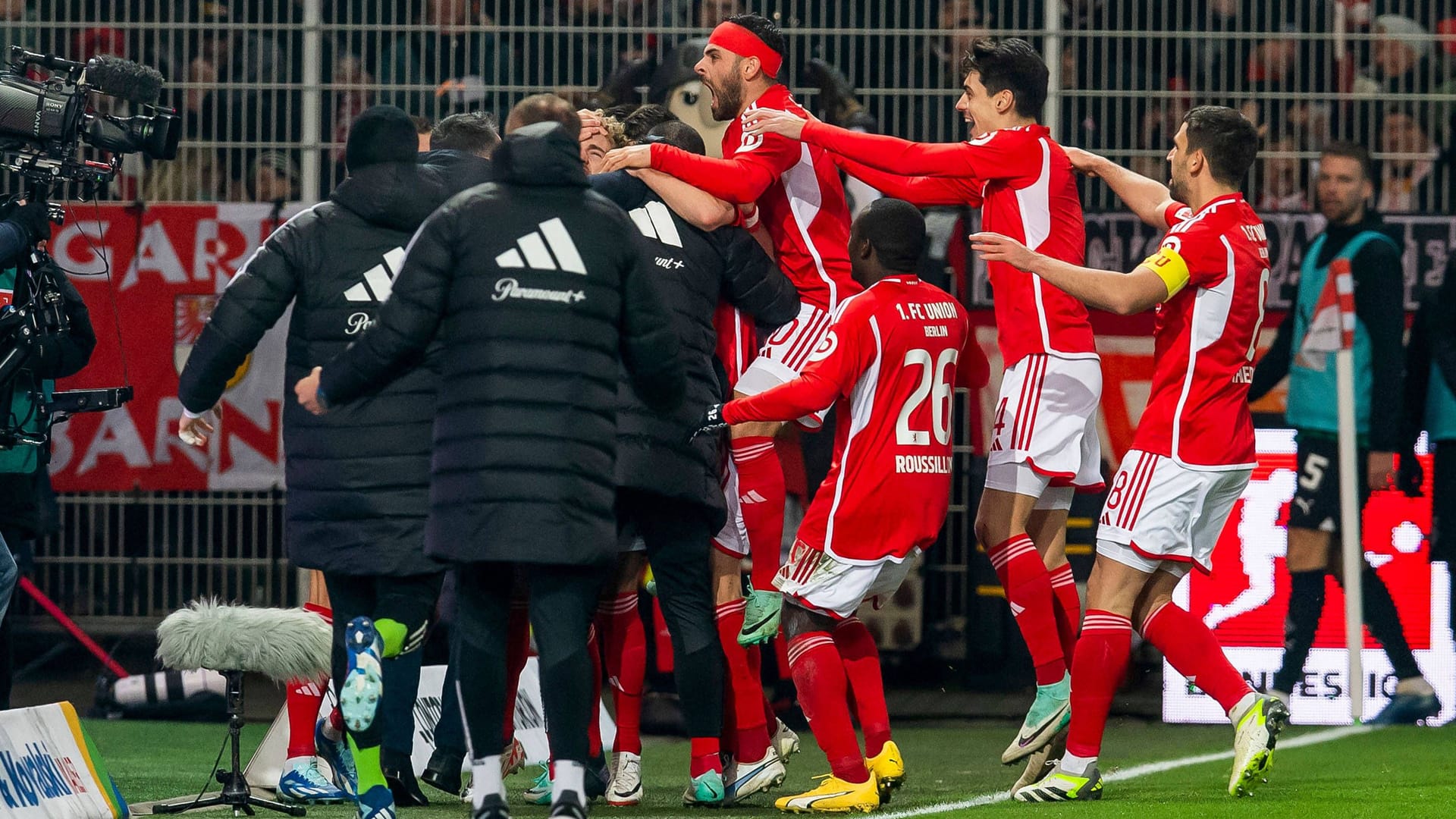 Erlösung: Jubel bei den Unionern im Spiel gegen Borussia Mönchengladbach.