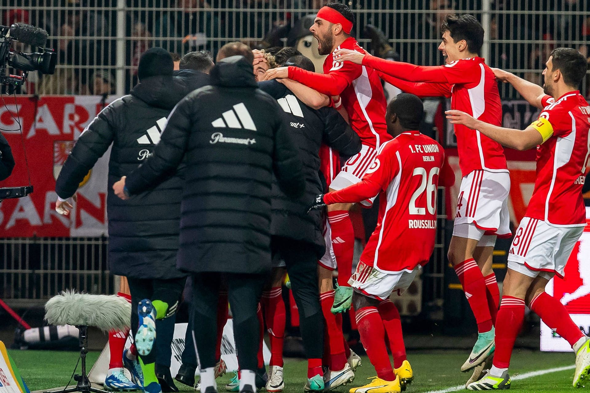 Erlösung: Jubel bei den Unionern im Spiel gegen Borussia Mönchengladbach.