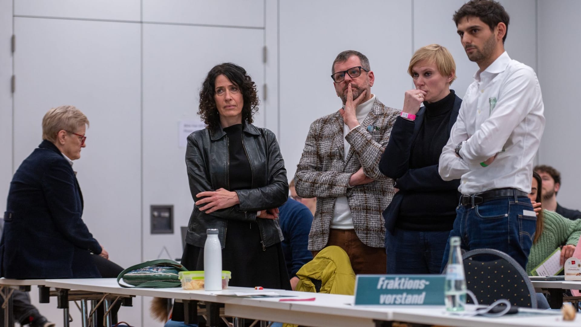 Bündnis90/Die Grünen: Renate Künast (l-r) und Bettina Jarasch, Fraktionsvorsitzende im Berliner Abgeordnetenhaus, Werner Graf, Fraktionsvorsitzender im Berliner Abgeordnetenhaus, Nina Stahr und Timur Ohloff.