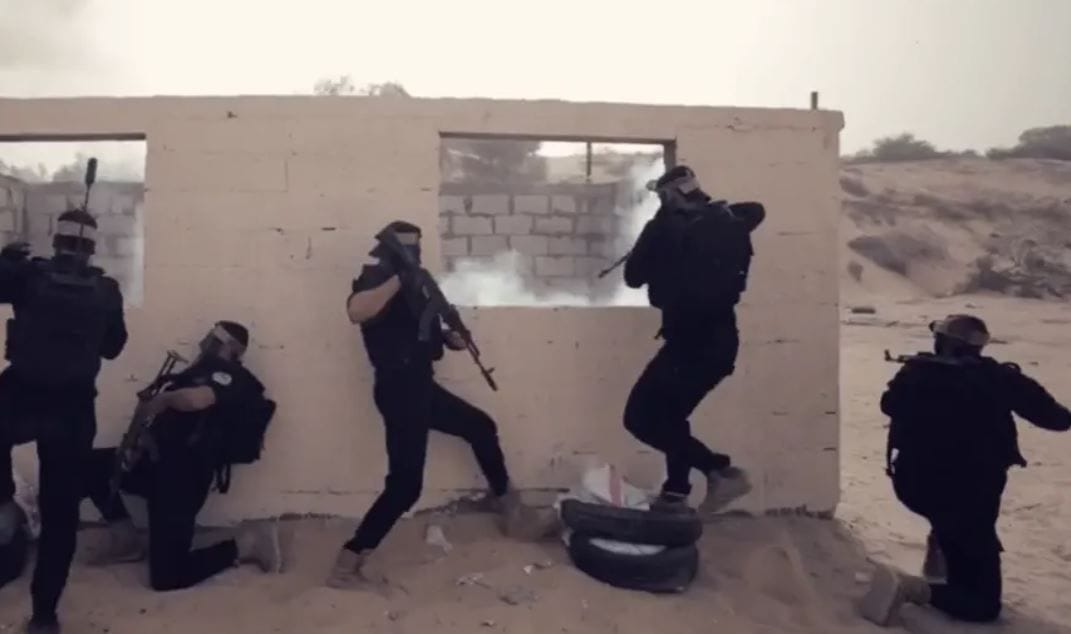 Terroristen trainierten den Überfall auf Kibbuze, Ausschnitt aus einem Hamas-Video.