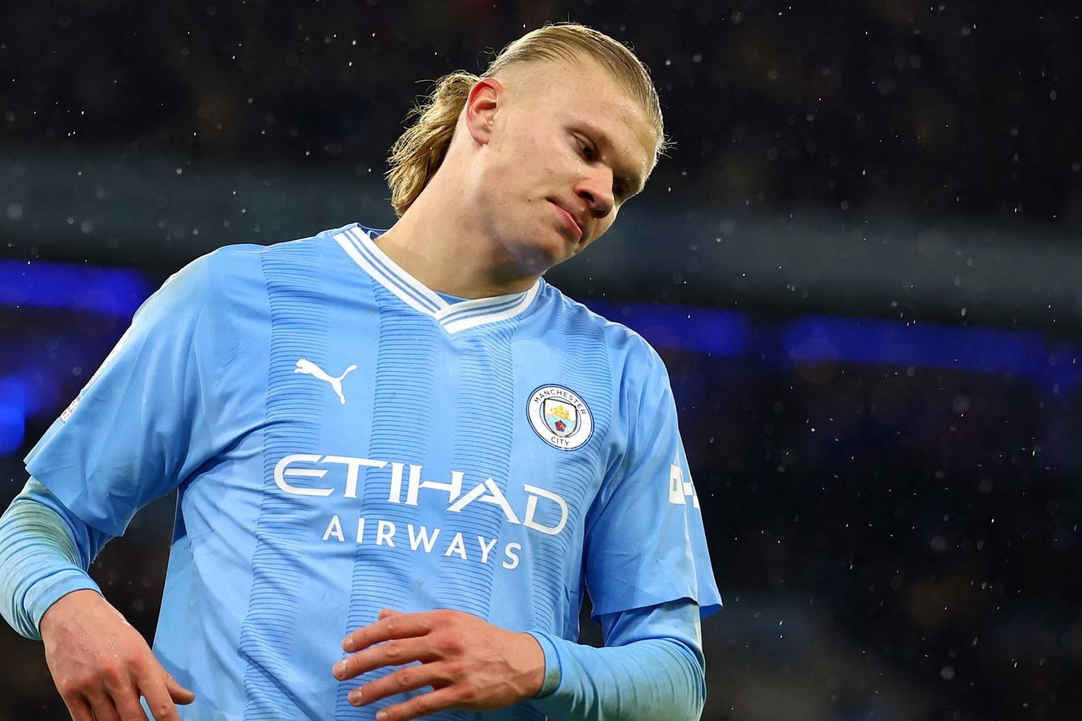 Erling Haaland enttäuscht: Gegen Tottenham musste Manchester City einen Rückschlag hinnehmen.