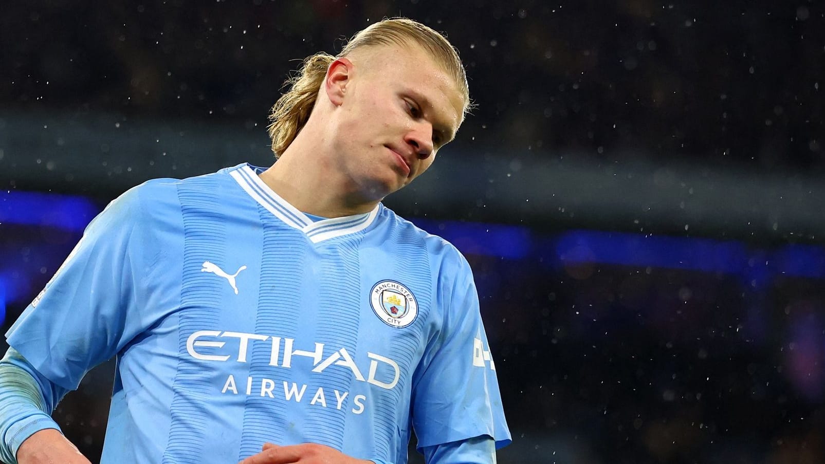 Erling Haaland enttäuscht: Gegen Tottenham musste Manchester City einen Rückschlag hinnehmen.