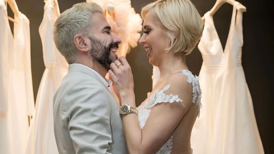 Marc Terenzi und Verena Kerth im Brautmodengeschäft "Soulmaid Bridal Couture": Dort probierte die Moderatorin im November 2022 ein Brautkleid an.