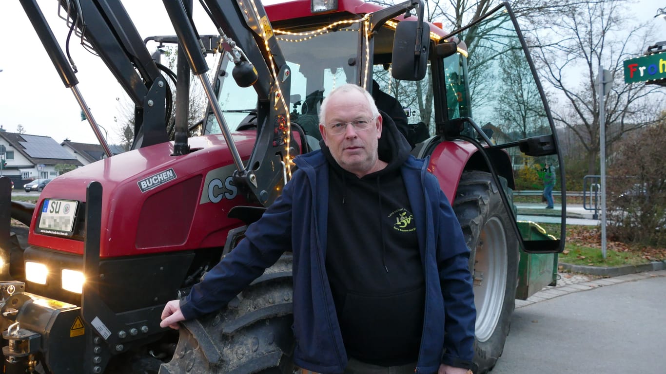 Klaus Weber ist Landwirt in Lohmar: Er protestiert gegen die geplante Streichung der Agrarsubventionen.