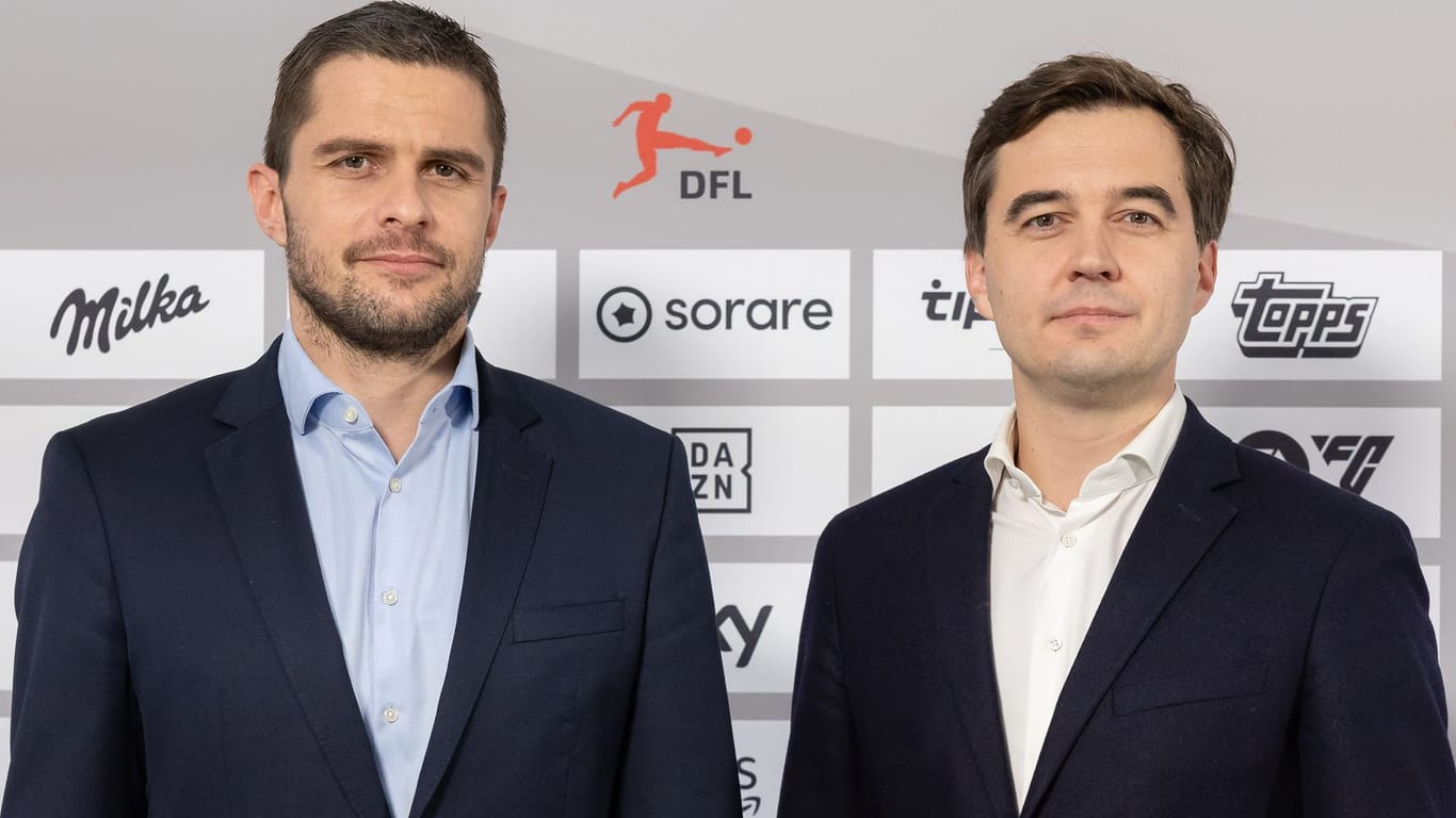 Marc Lenz (l.) und Steffen Merkel verkündeten am Montag das "Ja" der Bundesliga-Klubs.