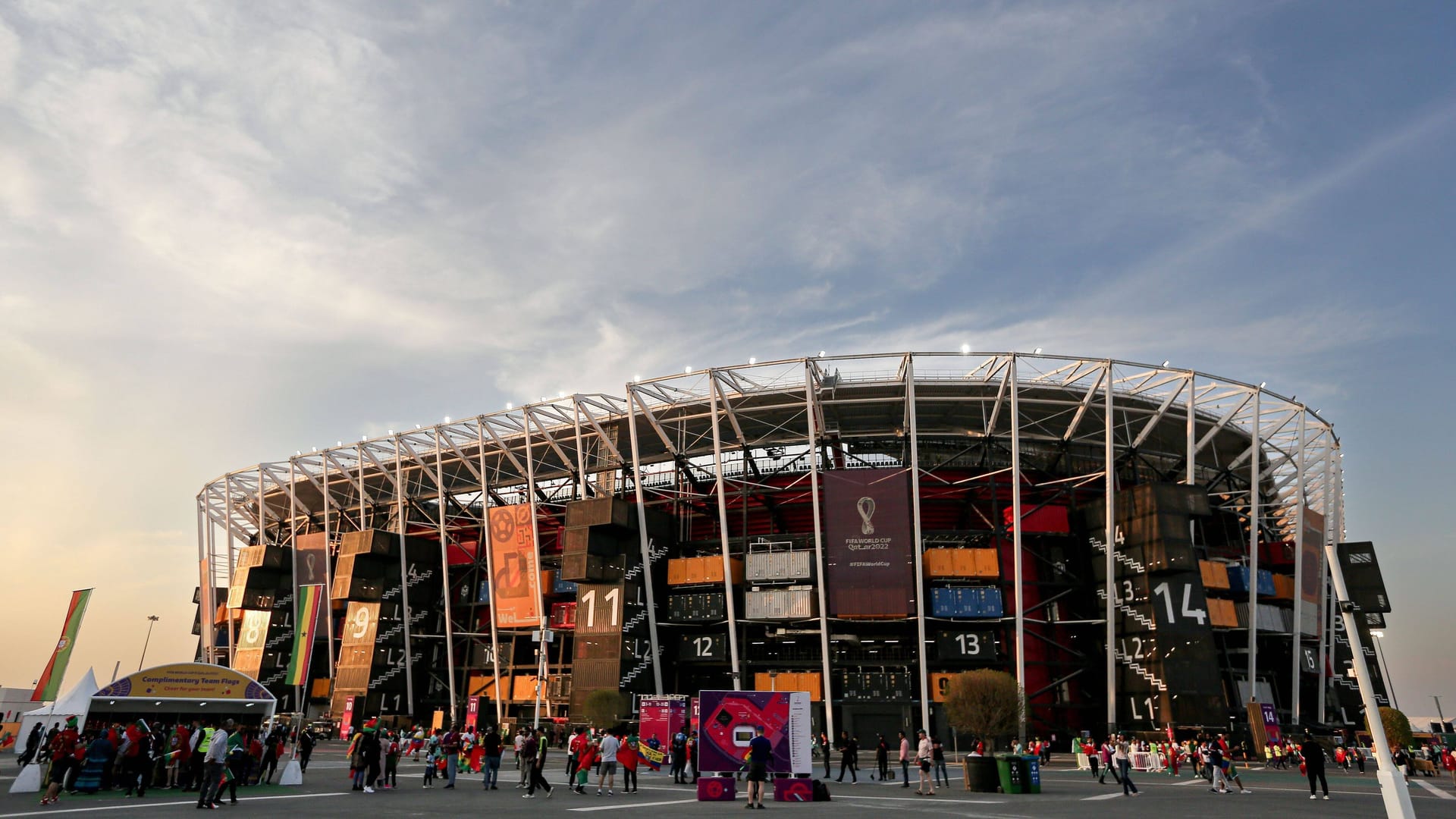 Das Stadion 974 während der WM in Katar.